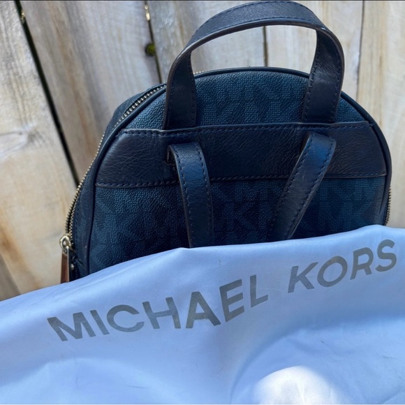 Michael Kors Blue Backpack with Gold Accents - Picture 2 of 7
